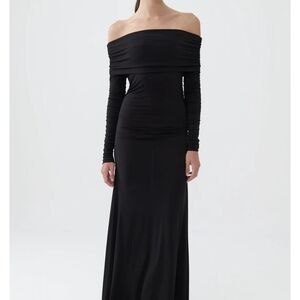 Elegant Black Off-Shoulder Maxi Dress